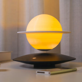 Modern 3 Colors LED Globe Desk Night Light Magnetic Levitation Floating Saturn Lamp for Bedroom Study Bar Counter Decor Gift
