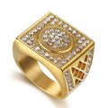 Men Gift Jewelry Stainless Steel Full Iced Out CZ Diamond Hip Hop Rings