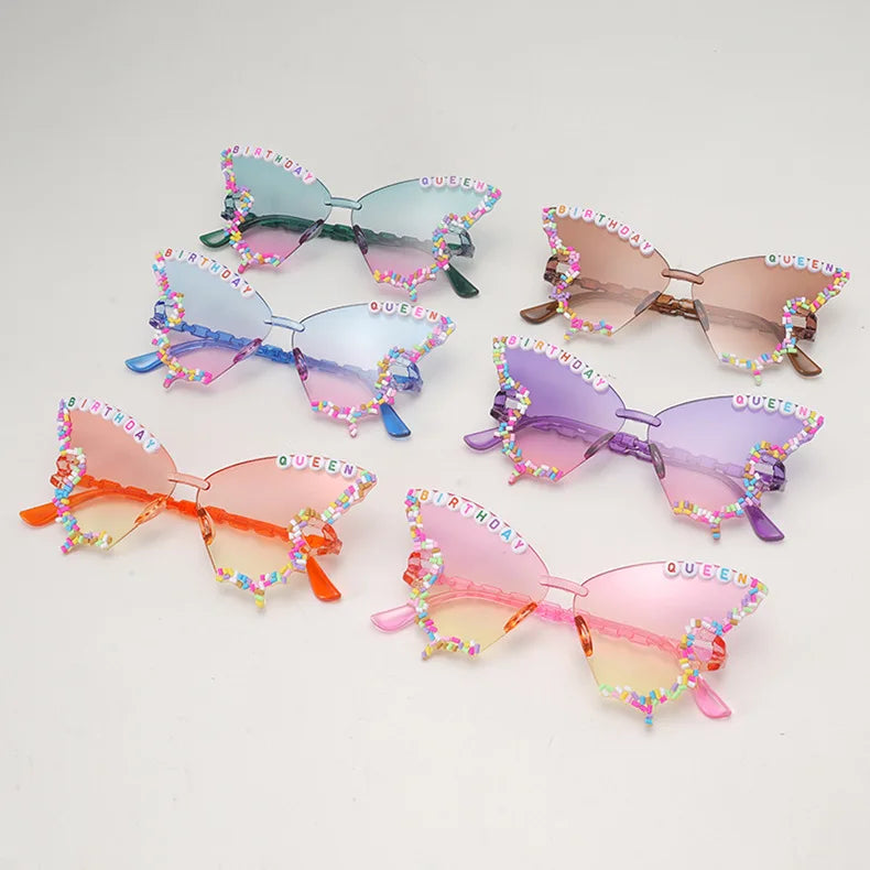 Wholesale 2025 New Design Customizable Alphabet Butterfly Sunglasses for Party Festival Bulk Order