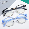 2024 Hot Selling Half Frame Blue Light Blocking Myopia Fashion Women Eyeglasses Rice Nail Round Spectacles Frame for Mens