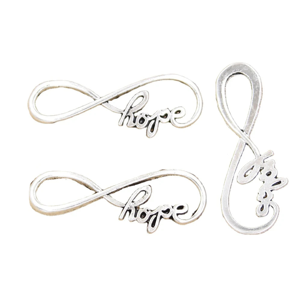 Charms Infinity Symbol Hope 39x15mm Tibetan Silver Color Pendants Antique Jewelry Making DIY Handmade Craft