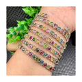 Good Quality European Colorful Heart Shape Natural Tourmaline Bracelet Adjustable Round Crystal Bracelet Bangle