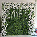 EG-VB021 Custom Fabric Cloth Roll up Photo Booth Greenery Backdrop Wedding Artificial Green Flower Wall Backdrop