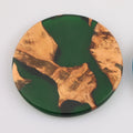 Hoy Sale New Modern Style Wooden Blue Resin Coasters Reusable Round