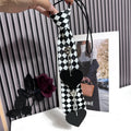 Women's Casual Cotton Polyester Short Bow Tie Punk Checkerboard Heart Decor Super Cool No-Tie Lazy Elastic Pullover Formal Style
