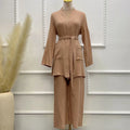 2023 Breathable Cotton Casual Dresses Islamic Clothing Blouses With Pants Muslim Women Dresses Set