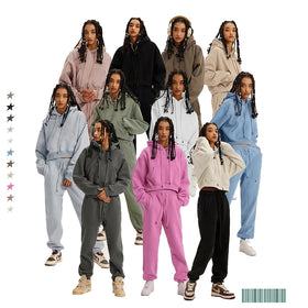 OEM Custom Logo 3D Men's Women's Casual Blank Plain Wool Pullover Hoodie 12-Color Multicolour 345g Thick Solid American Style