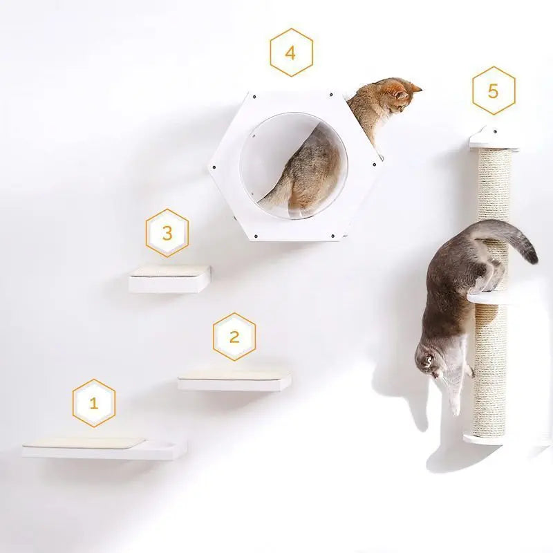 Eco-Friendly Cat Tree Wall CNLF Classic and Modern Style Wooden Climber Sisal Pet Furniture with Bridge Climbing Passage