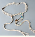 Women's Ethnic Vintage Waist Chain Bohemian Knitted Belt with Rope Weave for Skirt Wind-inspired Accessories