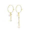 Wholesale 925 Silver Pearl Earrings Jewelry Women 925 Sterling Silver Pearl Drop Silver Hoop Earrings for Women