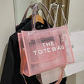 PVC Transparent Tote Handbag for Women Simple Large Capacity Tote Bag Crossbody Tote Bag Handbag Zipper Fashion Tote Bag