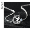 2023 NATUNA 925 Silver Necklace the Little Prince and Rose Necklace Light Luxury Design Chain Factory Custom Jewellery