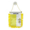 2026 Custom Logo Digital Printing Satin Material Hanging  Vatican Pennant Flag for Car Rearview Mirror and Home Decoration