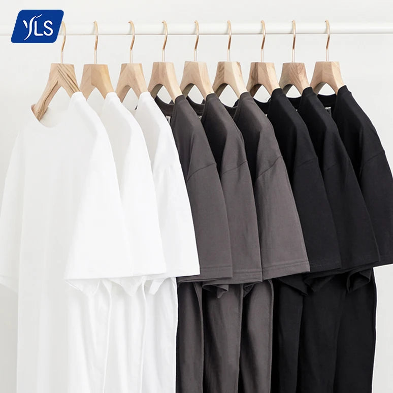 YLS 220 g 7.8 oz High Quality 100% Combed Cotton T Shirts Summer T Shirts Custom Printing Men's Blank Plain Stylish T Shirt Men