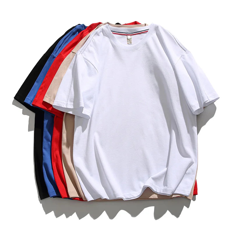 Wholesale 100% Cotton t Shirt Loose Blank Plus Size T-shirt Graphic Custom Printed LOGO Tall Big Men's T-shirts