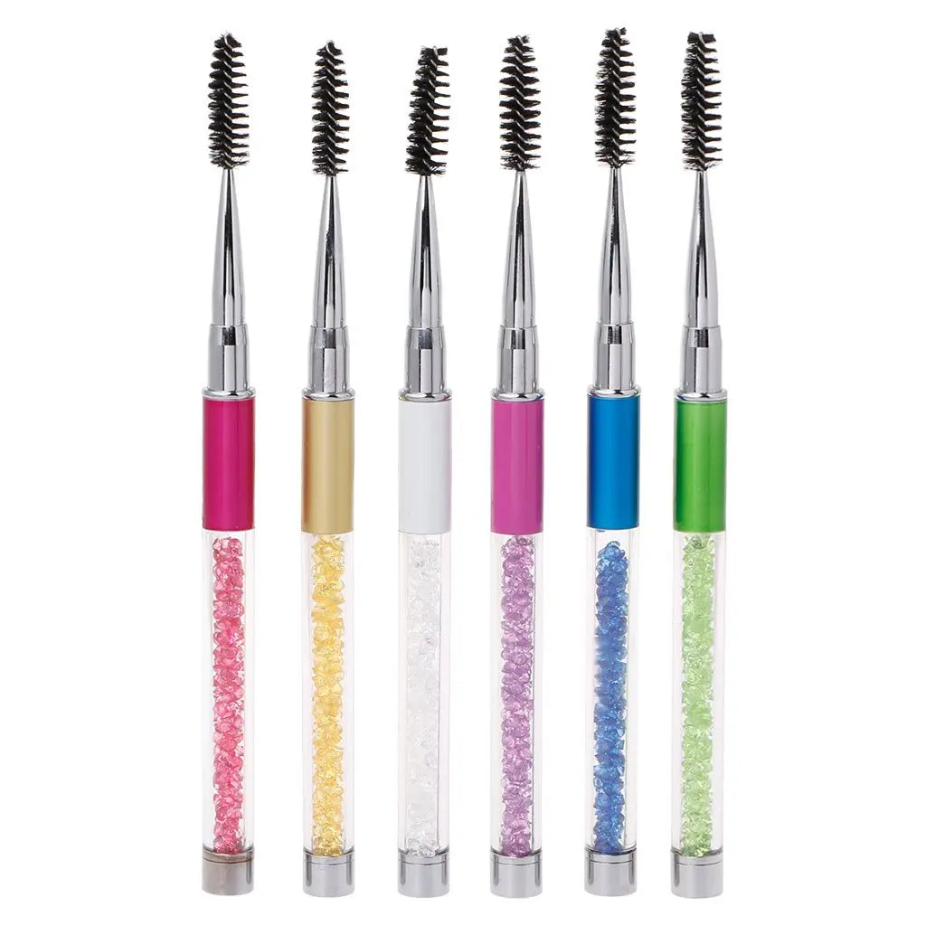 Rhinestone Handle Lash Brush Reusable Eyelash Brushes Mascara Applicator Wand Brushes Eyelash Extension Makeup Tool Eyelashes