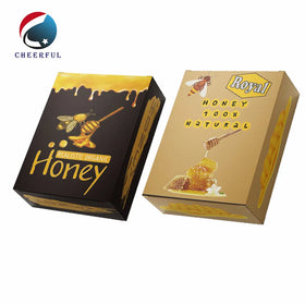 Custom Printing Royal Honey VIP Sachet Display Box With Sleeves Gold Foil Counter Paper Box for Honey Stick