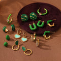 Stainless Steel Enamel Earrings Bulk Items Wholesale Pvd Gold Plated Oil Dripping Jewelry Waterproof Tarnish Free Earrings