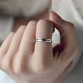 925 Sterling Silver Vintage Fine Jewelry Simple and Elegant Double Line Open Ring for Women for Weddings