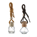 Hanging Aromatherapy Fragrance Pendant Car Air Freshener Diffuser 8ml Round Wooden Cap Empty Glass Car Perfume Bottles