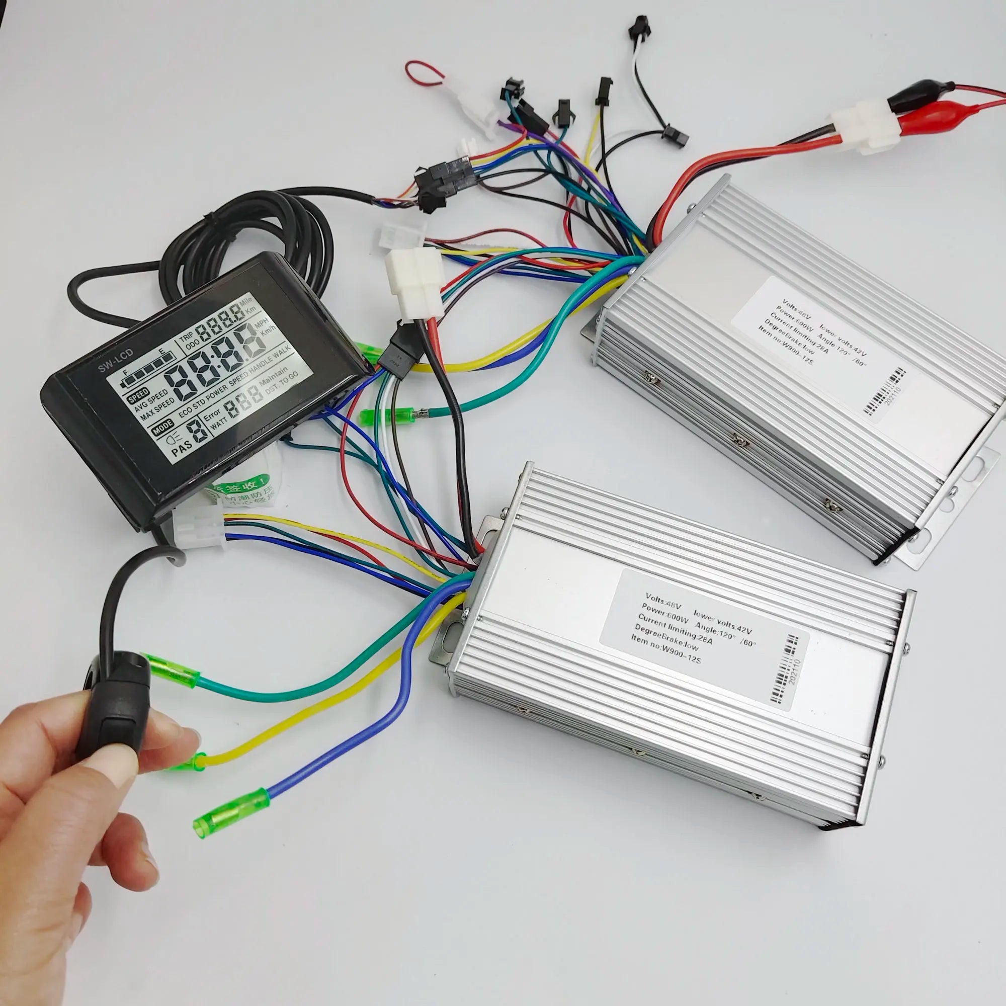 Dual Motor Driven LCD Display W900*1+2*BLDC Controllers 24V36V48V60V400W-1000W for Electric Scooter Motorbike MTB Atv Snowmobile