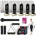 Adjustable 150lb 11pcs Exercise Resistance Tubes Bands Set Door Anchor Handles Home Yoga Pilates Fitness Accessories