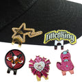 Golf Ball Mark with Golf Hat Clip Magnetic Alloy Smiling Face One Putt Smile Design Custom Magnetic Golf Ball Marker