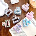 Wholesale Korean Woman Fashion New Acetate Hair Claw Clips 5cm Small Leopard Print square Hair Clip
