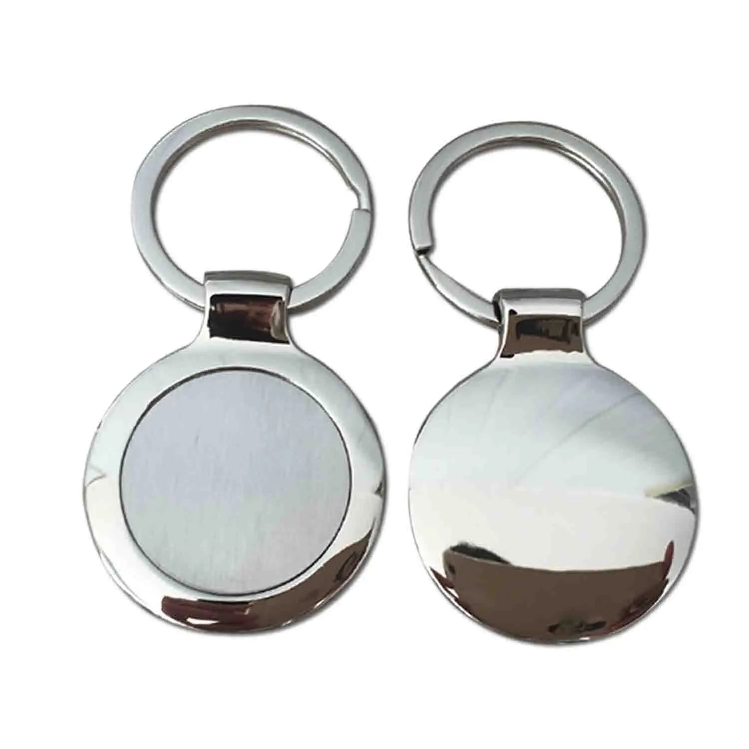 Business Gift Manufacture No Minimum Custom Double Logo Engraved Keyring Sublimation Metal Blank Keychain Key Chains