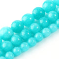 Wholesale round Dyed Lake Blue Jades Chalcedony Stone Beads 6/8/10/mm Sizes for Jewelry Making DIY