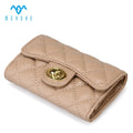 Luxury Minimalist Business Multi Card Holder Wallet for Ladies With Custom Logo and Embroidered Sheep Skin Pattern