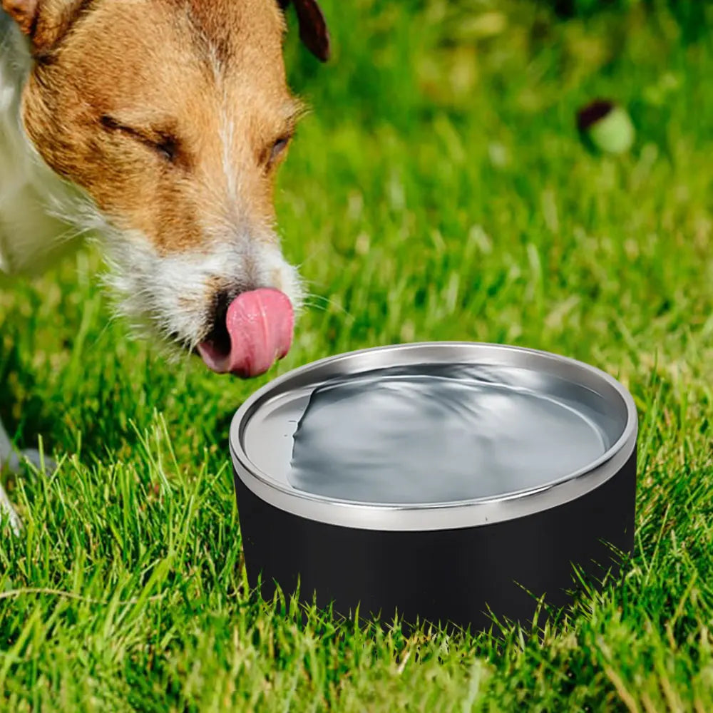 Custom Logo Dog Water Bowl Pet Slow Feeder Bowl Stainless Steel Dog Bowl with Non slip Base Bottom