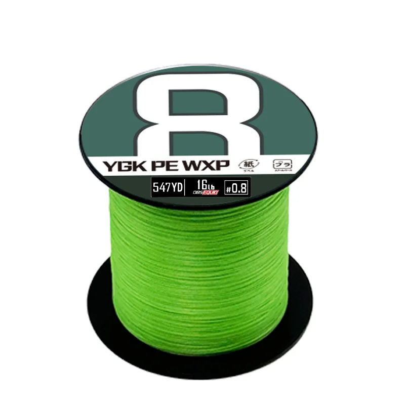 8 Strands Braided Fishing Line 500m High Quantity Multifilment PE Line Super Strong X8 Smooth Durable Floating Lake