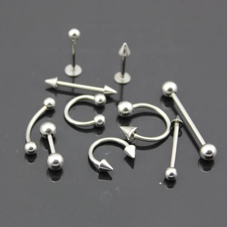 Stainless Steel Wedding Unisex Classic Gift External Thread Belly Nose Lip Labret Ear Cartilage Clip Septum Ring