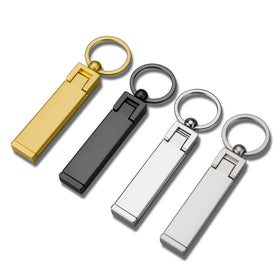 Multi-Functional Metal Keychain Foldable Portable Phone Holder and Desktop Hook Customizable Logo for Boys and Girls