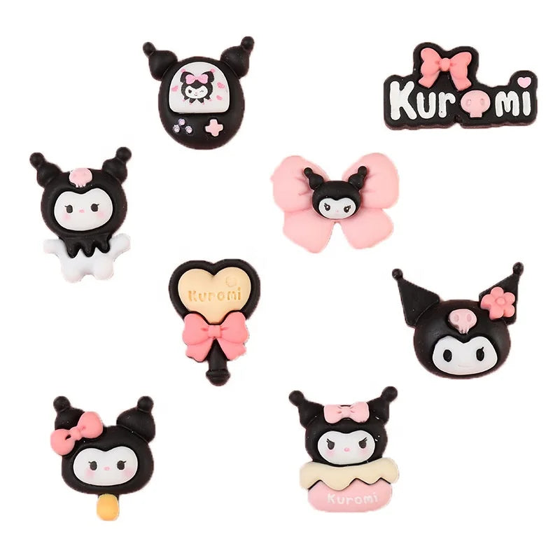 Cartoon Kuromi 3D Resin DIY Mobile Phone Accessories Glue-On Loose Rhinestones Candy Shape 7 Colors Unique and Chic