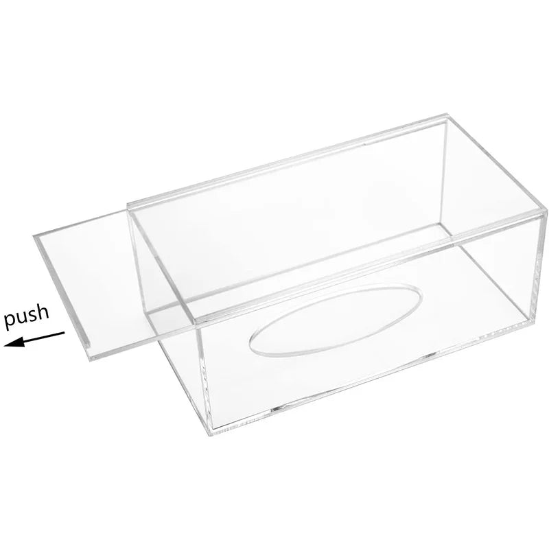 Acrylic Tissue Box CoverRectangular Facial Tissue Holder Case Dispenser for Bathroom Kitchen Bedroom Office