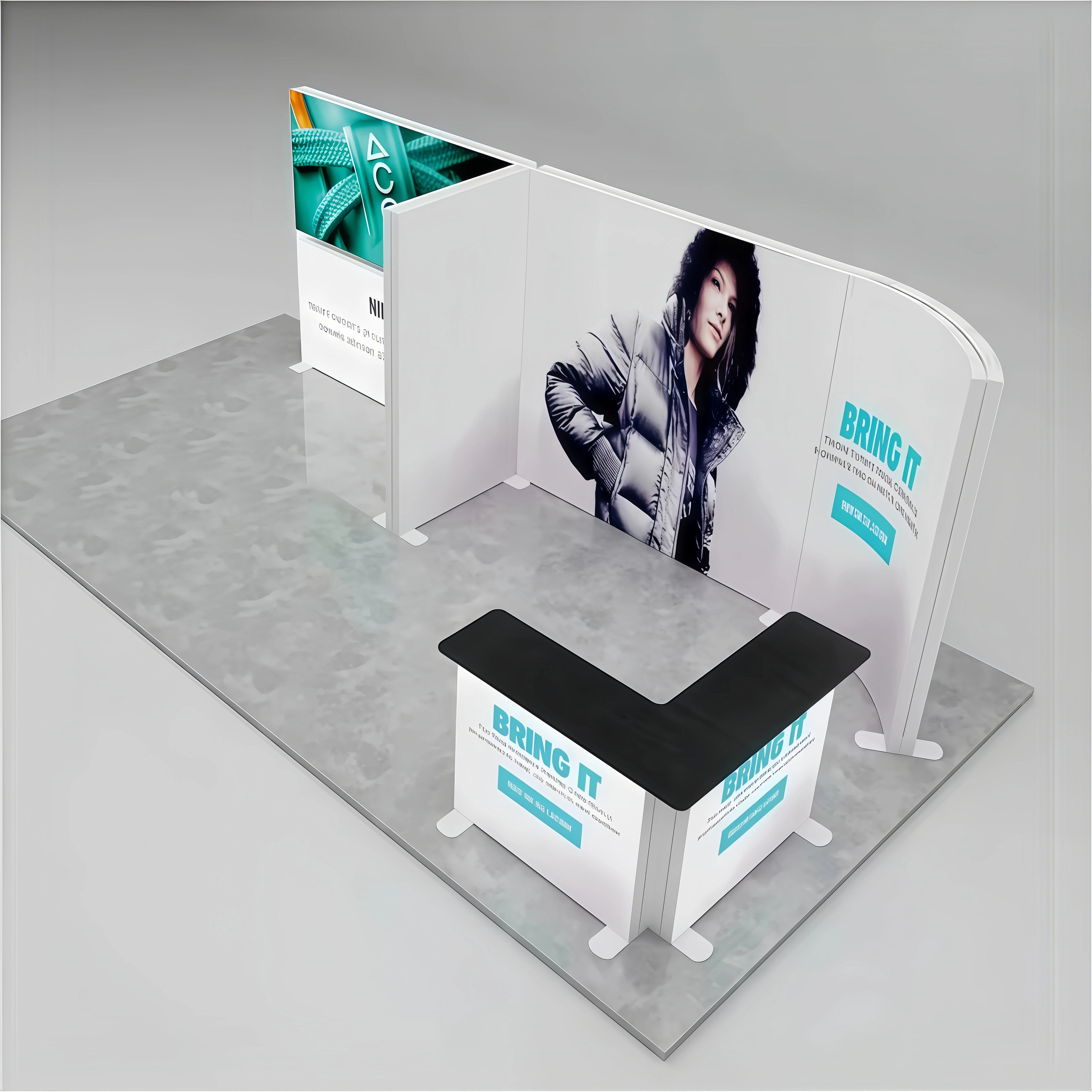 Exhibition Light Box Fabric Aluminum Trade Show Booth Display Frame Portable Pop-up SEG Light Wall with Display Booth Stand Box