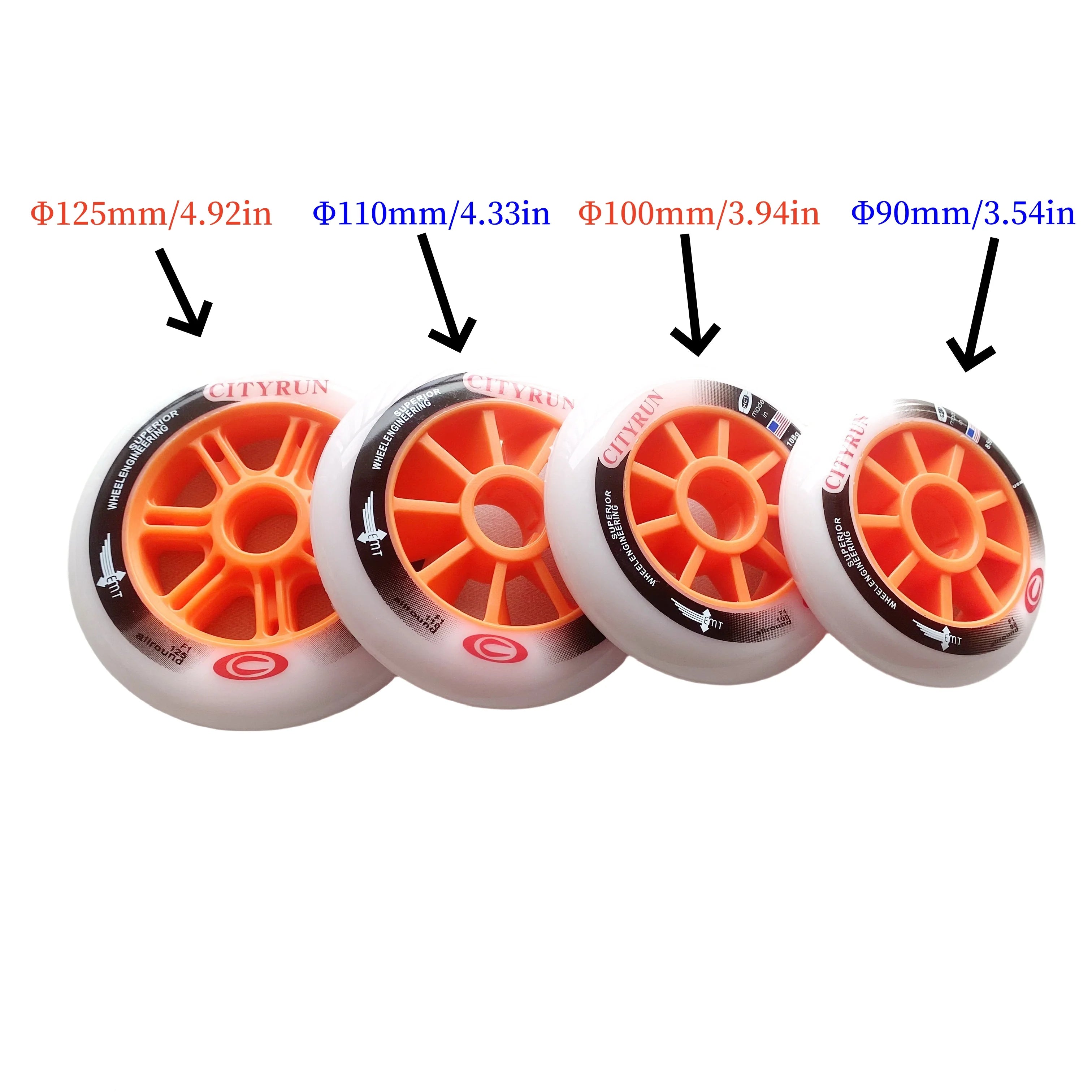 Professional High-Speed F1 Racing PU Replacement Wheels Universal 90/100/110/125 Diameter Roller Skates for Racing Skaters