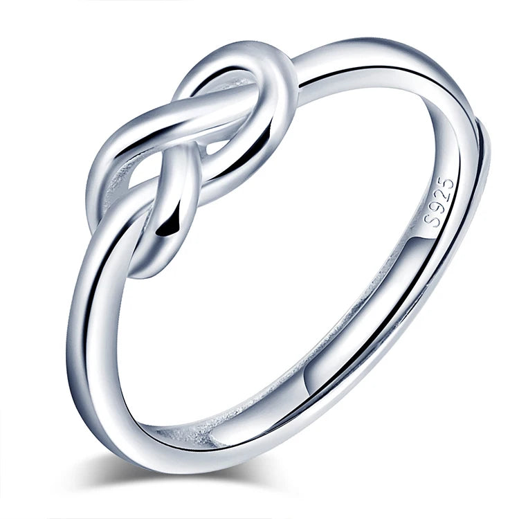 Adjustable Infinity 925 Sterling Silver Romantic Engagement Ring for Women Wedding & Anniversary Jewelry