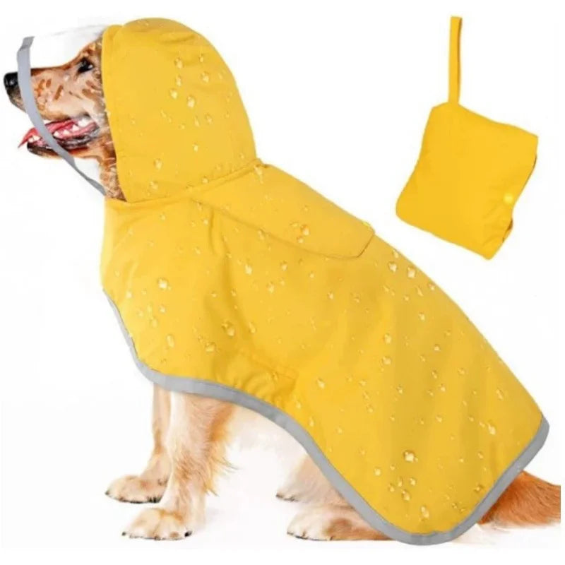 Factory Custom Logo Adjustable Reflective Waterproof Dog Raincoat for Large Dogs With Brim