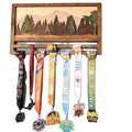 Manufacture Custom Hanging Sports Wall Art Running Gifts Medal Display Holder Wooden Trophy Display Shelf for Medals /Bibs