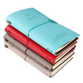 Vintage Retro Traveler Notebook A6 Size Soft Leather Pocket Diary with Thermal Binding Printed Paper Cover Refillable Journal