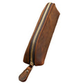 Custom Cute Simple Durable Handmade School Oxford Clothes Design Genuine Leather Zipper Pencil Pouch Case Bag for Kid
