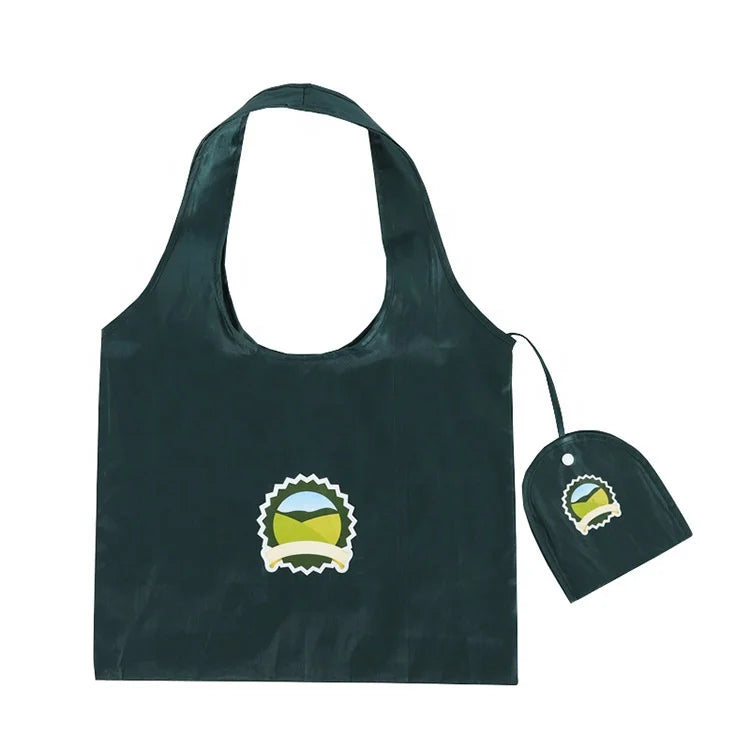 Eco-Friendly Washable Standard Polyester Nylon Foldable Grocery Tote Bag Reusable Folding Shopping Bag