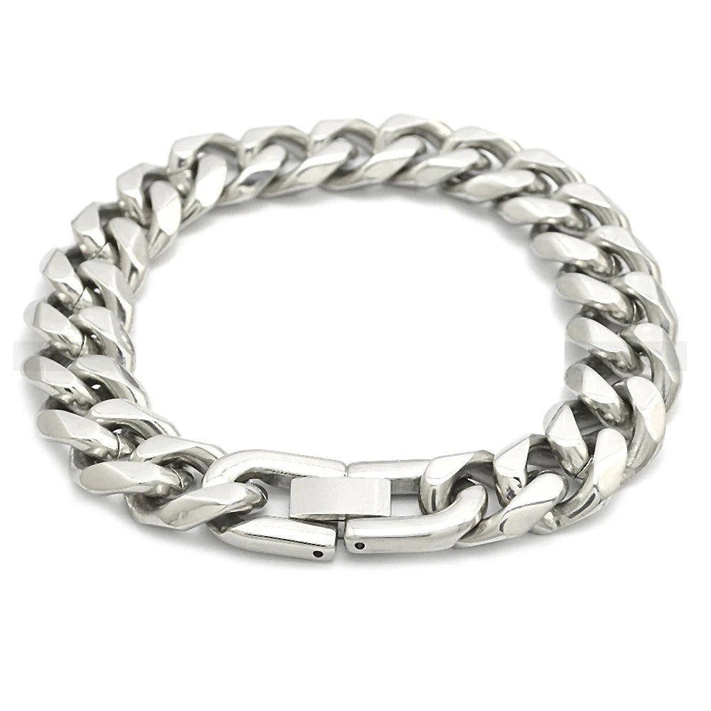 Minimalist Bracelet Jewelry 7mm 13mm Stainless Steel Jewelry Hip Hop Cuban Chain Bracelets
