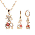 Amazons Best Seller List Giraffe Colorful Cute Jewelry 18k Gold Plated Jewellery Non Tarnish Zirconia Sets for Women