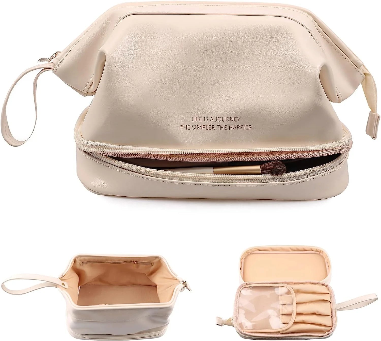 Makeup Bag Portable Travel PU Cosmetic Bags for Women Small Zipper Pouch Make up Organizer Waterproof