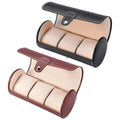 3 Grids Watch Boxes Cylinder Watch Roll Holder Portable Travel Wristwatch Display Case Jewelry Gift Storage Box Pouch Holders
