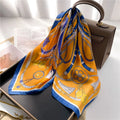 Spring Square Wholesale Designer Polyester Satin Silk Scarf with Floral Design Custom Printed for Women 70X70cm Casual Party Use